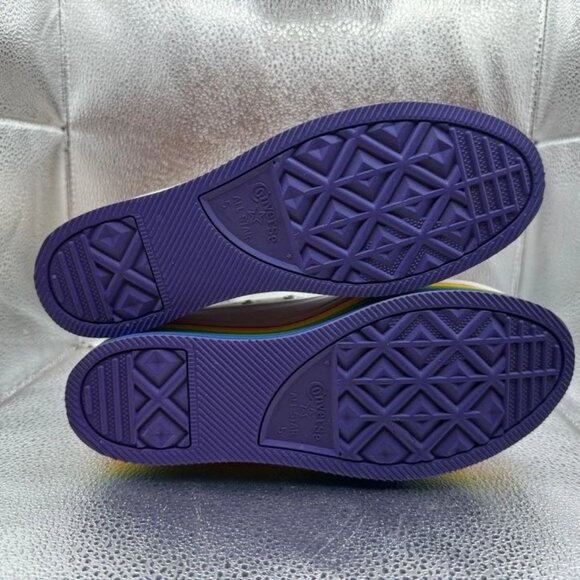 Size 7 - Converse X Miley Cyrus Pride Chuck Taylor All Star White Platform Shoe - Picture 7 of 8